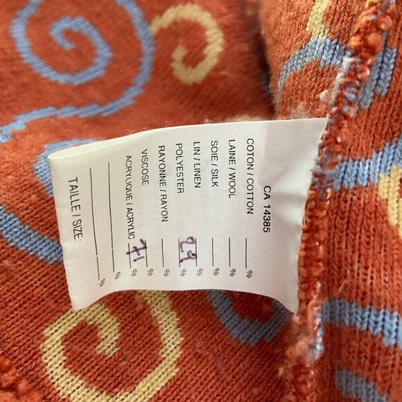 Stunning TLB Design cardigan Jacket Orange grey Blue popcorn Textured Size Large - Picture 8 of 12